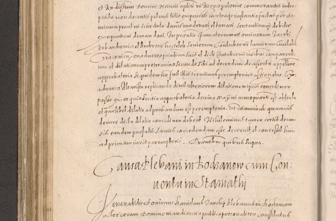Zdjęcie nr 596 dla obiektu archiwalnego: Acta actorum causarum obligationum institutionum decretorum constitutionum quietationum resignationum cissionum et atiaru obsernationum tam indiciariarum quam extra indiciariarum coram Admodum Reverendo Domino Joanne Zerzynski Canonico Vicario in Spiritualibus et Officiali generali Cracoviensis ad Annum Domini Millesimum Sextentissimum Vigesimum Indictione tertia Pontificatus SSmi D. N. D. Pauli Divina pronidentia Papae V. foeliciter moderni anno ipsins subfelici regimine Diocesis Cracoviensis Illustrissimi ac Reverendissimi D. N. D. Martini Szyszkowski Deigratia Episcopus Cracoviensis Ducis Severiensis in continuantur.