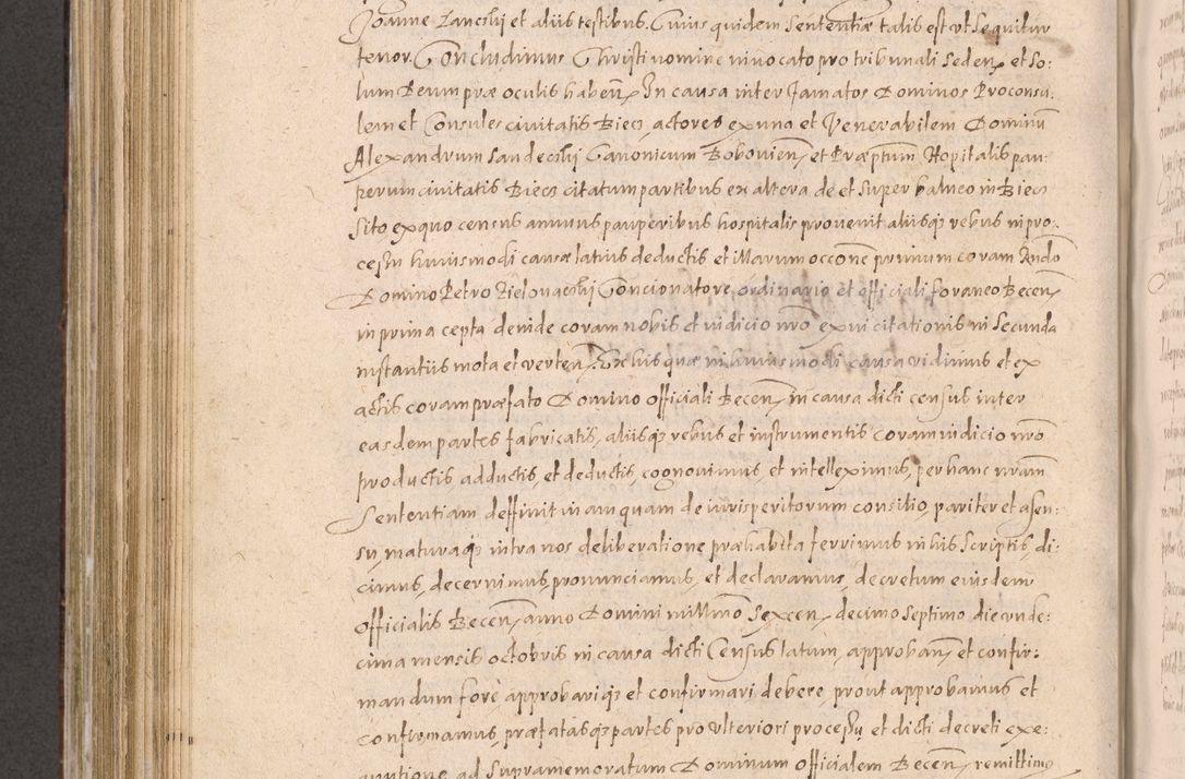 Zdjęcie nr 592 dla obiektu archiwalnego: Acta actorum causarum obligationum institutionum decretorum constitutionum quietationum resignationum cissionum et atiaru obsernationum tam indiciariarum quam extra indiciariarum coram Admodum Reverendo Domino Joanne Zerzynski Canonico Vicario in Spiritualibus et Officiali generali Cracoviensis ad Annum Domini Millesimum Sextentissimum Vigesimum Indictione tertia Pontificatus SSmi D. N. D. Pauli Divina pronidentia Papae V. foeliciter moderni anno ipsins subfelici regimine Diocesis Cracoviensis Illustrissimi ac Reverendissimi D. N. D. Martini Szyszkowski Deigratia Episcopus Cracoviensis Ducis Severiensis in continuantur.