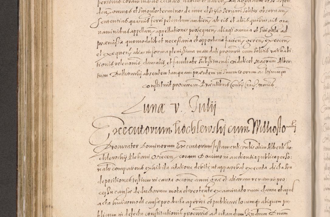 Zdjęcie nr 594 dla obiektu archiwalnego: Acta actorum causarum obligationum institutionum decretorum constitutionum quietationum resignationum cissionum et atiaru obsernationum tam indiciariarum quam extra indiciariarum coram Admodum Reverendo Domino Joanne Zerzynski Canonico Vicario in Spiritualibus et Officiali generali Cracoviensis ad Annum Domini Millesimum Sextentissimum Vigesimum Indictione tertia Pontificatus SSmi D. N. D. Pauli Divina pronidentia Papae V. foeliciter moderni anno ipsins subfelici regimine Diocesis Cracoviensis Illustrissimi ac Reverendissimi D. N. D. Martini Szyszkowski Deigratia Episcopus Cracoviensis Ducis Severiensis in continuantur.