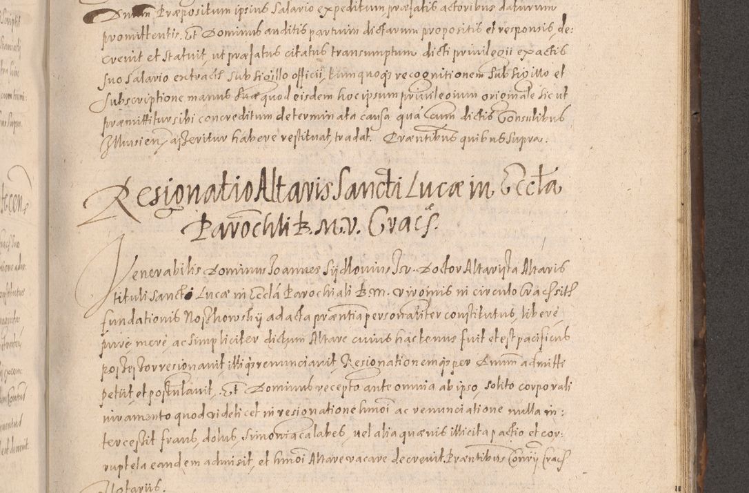 Zdjęcie nr 591 dla obiektu archiwalnego: Acta actorum causarum obligationum institutionum decretorum constitutionum quietationum resignationum cissionum et atiaru obsernationum tam indiciariarum quam extra indiciariarum coram Admodum Reverendo Domino Joanne Zerzynski Canonico Vicario in Spiritualibus et Officiali generali Cracoviensis ad Annum Domini Millesimum Sextentissimum Vigesimum Indictione tertia Pontificatus SSmi D. N. D. Pauli Divina pronidentia Papae V. foeliciter moderni anno ipsins subfelici regimine Diocesis Cracoviensis Illustrissimi ac Reverendissimi D. N. D. Martini Szyszkowski Deigratia Episcopus Cracoviensis Ducis Severiensis in continuantur.