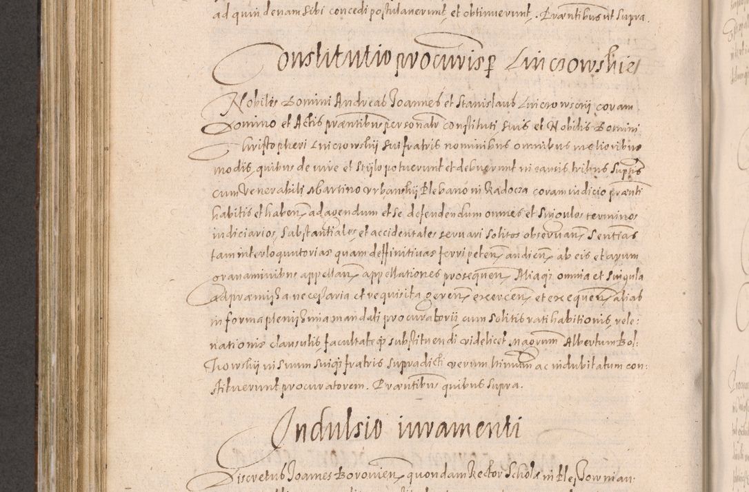 Zdjęcie nr 584 dla obiektu archiwalnego: Acta actorum causarum obligationum institutionum decretorum constitutionum quietationum resignationum cissionum et atiaru obsernationum tam indiciariarum quam extra indiciariarum coram Admodum Reverendo Domino Joanne Zerzynski Canonico Vicario in Spiritualibus et Officiali generali Cracoviensis ad Annum Domini Millesimum Sextentissimum Vigesimum Indictione tertia Pontificatus SSmi D. N. D. Pauli Divina pronidentia Papae V. foeliciter moderni anno ipsins subfelici regimine Diocesis Cracoviensis Illustrissimi ac Reverendissimi D. N. D. Martini Szyszkowski Deigratia Episcopus Cracoviensis Ducis Severiensis in continuantur.