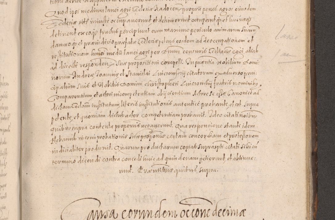 Zdjęcie nr 583 dla obiektu archiwalnego: Acta actorum causarum obligationum institutionum decretorum constitutionum quietationum resignationum cissionum et atiaru obsernationum tam indiciariarum quam extra indiciariarum coram Admodum Reverendo Domino Joanne Zerzynski Canonico Vicario in Spiritualibus et Officiali generali Cracoviensis ad Annum Domini Millesimum Sextentissimum Vigesimum Indictione tertia Pontificatus SSmi D. N. D. Pauli Divina pronidentia Papae V. foeliciter moderni anno ipsins subfelici regimine Diocesis Cracoviensis Illustrissimi ac Reverendissimi D. N. D. Martini Szyszkowski Deigratia Episcopus Cracoviensis Ducis Severiensis in continuantur.