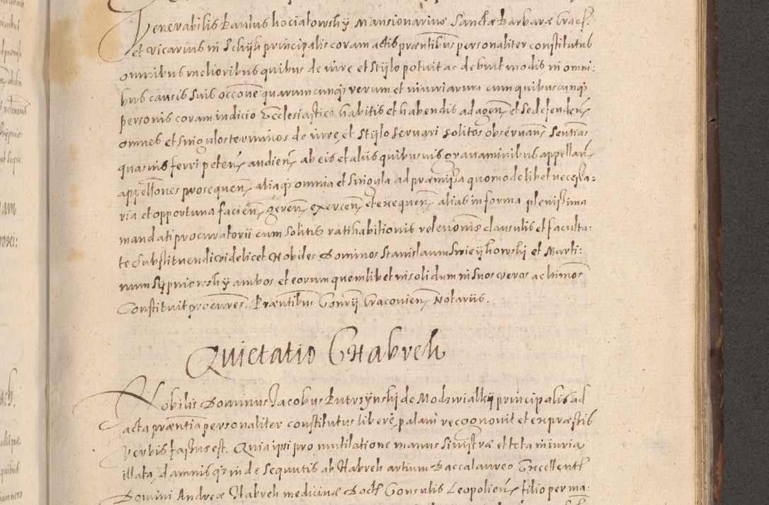 Zdjęcie nr 571 dla obiektu archiwalnego: Acta actorum causarum obligationum institutionum decretorum constitutionum quietationum resignationum cissionum et atiaru obsernationum tam indiciariarum quam extra indiciariarum coram Admodum Reverendo Domino Joanne Zerzynski Canonico Vicario in Spiritualibus et Officiali generali Cracoviensis ad Annum Domini Millesimum Sextentissimum Vigesimum Indictione tertia Pontificatus SSmi D. N. D. Pauli Divina pronidentia Papae V. foeliciter moderni anno ipsins subfelici regimine Diocesis Cracoviensis Illustrissimi ac Reverendissimi D. N. D. Martini Szyszkowski Deigratia Episcopus Cracoviensis Ducis Severiensis in continuantur.