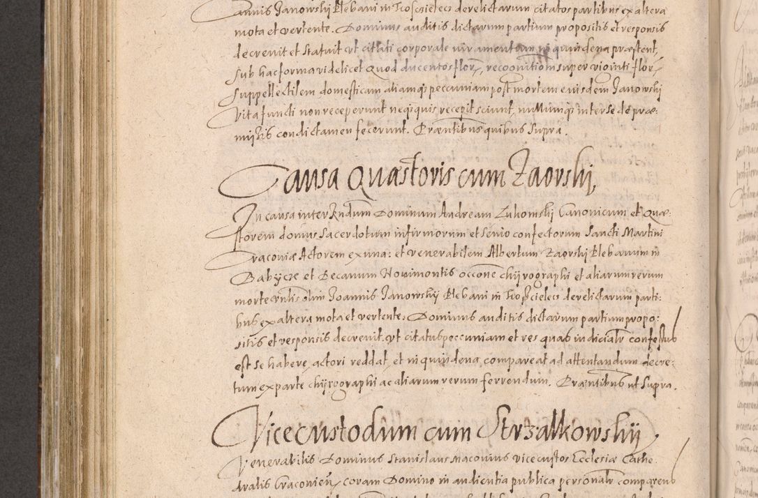 Zdjęcie nr 568 dla obiektu archiwalnego: Acta actorum causarum obligationum institutionum decretorum constitutionum quietationum resignationum cissionum et atiaru obsernationum tam indiciariarum quam extra indiciariarum coram Admodum Reverendo Domino Joanne Zerzynski Canonico Vicario in Spiritualibus et Officiali generali Cracoviensis ad Annum Domini Millesimum Sextentissimum Vigesimum Indictione tertia Pontificatus SSmi D. N. D. Pauli Divina pronidentia Papae V. foeliciter moderni anno ipsins subfelici regimine Diocesis Cracoviensis Illustrissimi ac Reverendissimi D. N. D. Martini Szyszkowski Deigratia Episcopus Cracoviensis Ducis Severiensis in continuantur.