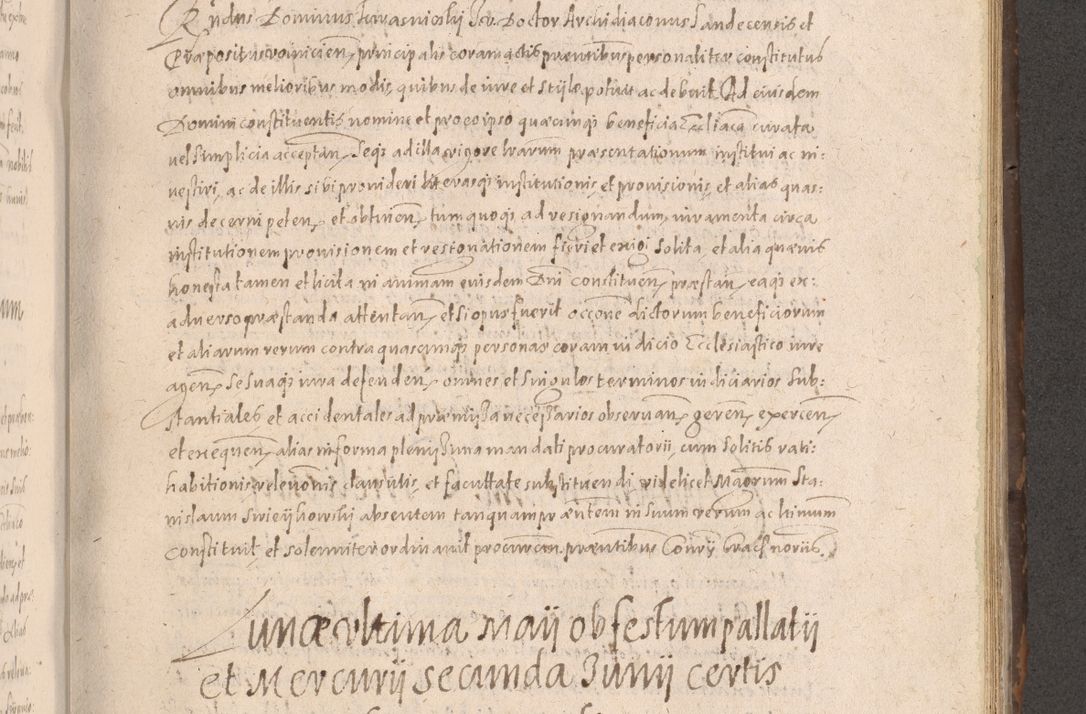 Zdjęcie nr 561 dla obiektu archiwalnego: Acta actorum causarum obligationum institutionum decretorum constitutionum quietationum resignationum cissionum et atiaru obsernationum tam indiciariarum quam extra indiciariarum coram Admodum Reverendo Domino Joanne Zerzynski Canonico Vicario in Spiritualibus et Officiali generali Cracoviensis ad Annum Domini Millesimum Sextentissimum Vigesimum Indictione tertia Pontificatus SSmi D. N. D. Pauli Divina pronidentia Papae V. foeliciter moderni anno ipsins subfelici regimine Diocesis Cracoviensis Illustrissimi ac Reverendissimi D. N. D. Martini Szyszkowski Deigratia Episcopus Cracoviensis Ducis Severiensis in continuantur.