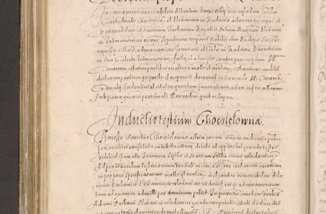 Zdjęcie nr 554 dla obiektu archiwalnego: Acta actorum causarum obligationum institutionum decretorum constitutionum quietationum resignationum cissionum et atiaru obsernationum tam indiciariarum quam extra indiciariarum coram Admodum Reverendo Domino Joanne Zerzynski Canonico Vicario in Spiritualibus et Officiali generali Cracoviensis ad Annum Domini Millesimum Sextentissimum Vigesimum Indictione tertia Pontificatus SSmi D. N. D. Pauli Divina pronidentia Papae V. foeliciter moderni anno ipsins subfelici regimine Diocesis Cracoviensis Illustrissimi ac Reverendissimi D. N. D. Martini Szyszkowski Deigratia Episcopus Cracoviensis Ducis Severiensis in continuantur.