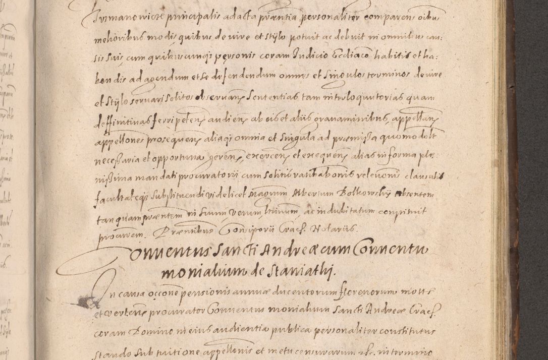 Zdjęcie nr 541 dla obiektu archiwalnego: Acta actorum causarum obligationum institutionum decretorum constitutionum quietationum resignationum cissionum et atiaru obsernationum tam indiciariarum quam extra indiciariarum coram Admodum Reverendo Domino Joanne Zerzynski Canonico Vicario in Spiritualibus et Officiali generali Cracoviensis ad Annum Domini Millesimum Sextentissimum Vigesimum Indictione tertia Pontificatus SSmi D. N. D. Pauli Divina pronidentia Papae V. foeliciter moderni anno ipsins subfelici regimine Diocesis Cracoviensis Illustrissimi ac Reverendissimi D. N. D. Martini Szyszkowski Deigratia Episcopus Cracoviensis Ducis Severiensis in continuantur.