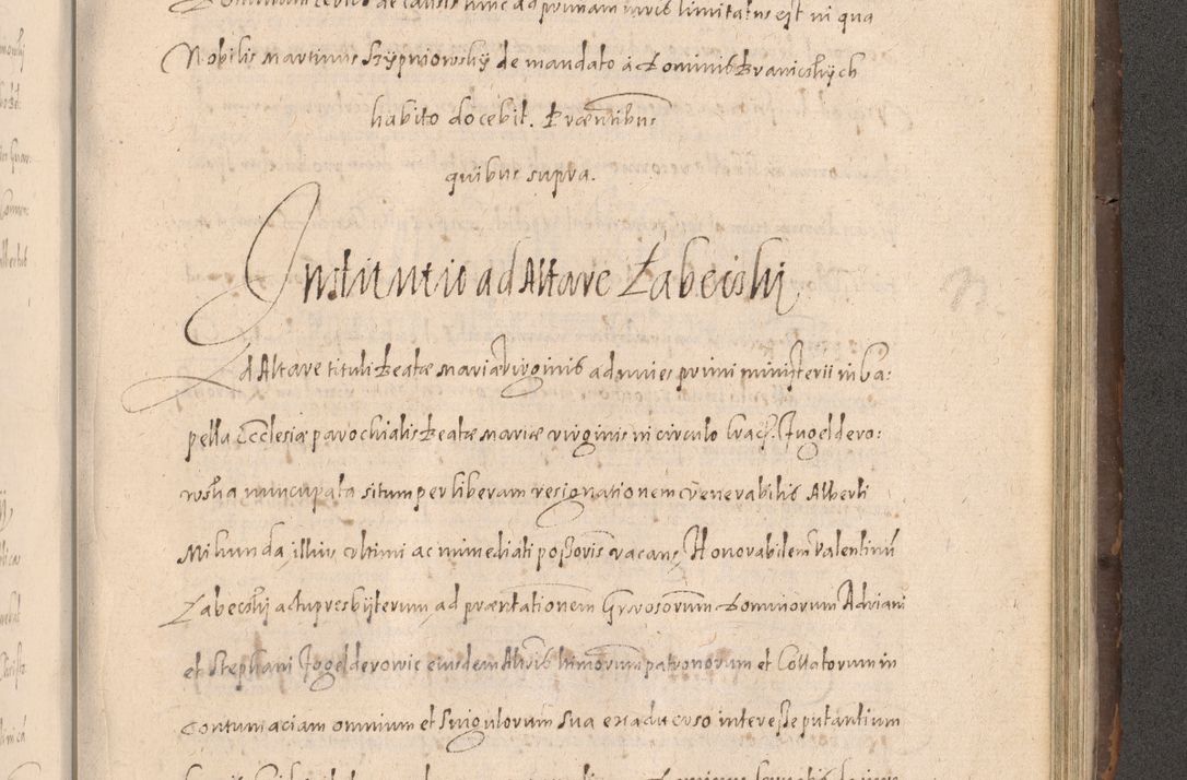 Zdjęcie nr 795 dla obiektu archiwalnego: Acta actorum causarum obligationum institutionum decretorum constitutionum quietationum resignationum cissionum et atiaru obsernationum tam indiciariarum quam extra indiciariarum coram Admodum Reverendo Domino Joanne Zerzynski Canonico Vicario in Spiritualibus et Officiali generali Cracoviensis ad Annum Domini Millesimum Sextentissimum Vigesimum Indictione tertia Pontificatus SSmi D. N. D. Pauli Divina pronidentia Papae V. foeliciter moderni anno ipsins subfelici regimine Diocesis Cracoviensis Illustrissimi ac Reverendissimi D. N. D. Martini Szyszkowski Deigratia Episcopus Cracoviensis Ducis Severiensis in continuantur.