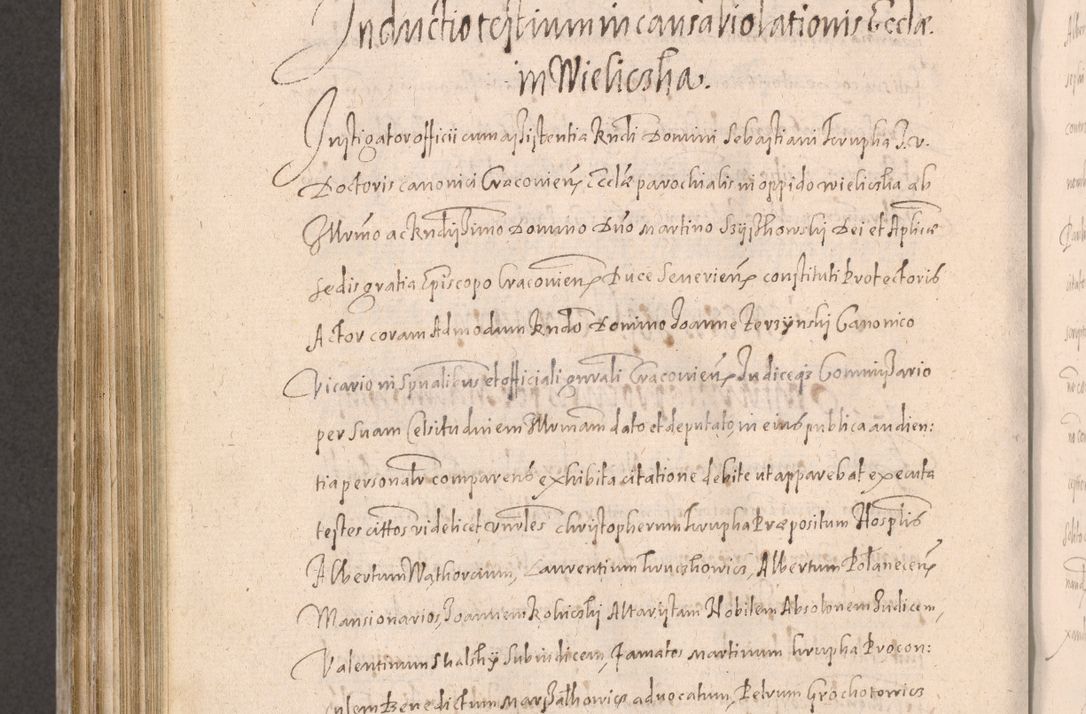 Zdjęcie nr 778 dla obiektu archiwalnego: Acta actorum causarum obligationum institutionum decretorum constitutionum quietationum resignationum cissionum et atiaru obsernationum tam indiciariarum quam extra indiciariarum coram Admodum Reverendo Domino Joanne Zerzynski Canonico Vicario in Spiritualibus et Officiali generali Cracoviensis ad Annum Domini Millesimum Sextentissimum Vigesimum Indictione tertia Pontificatus SSmi D. N. D. Pauli Divina pronidentia Papae V. foeliciter moderni anno ipsins subfelici regimine Diocesis Cracoviensis Illustrissimi ac Reverendissimi D. N. D. Martini Szyszkowski Deigratia Episcopus Cracoviensis Ducis Severiensis in continuantur.