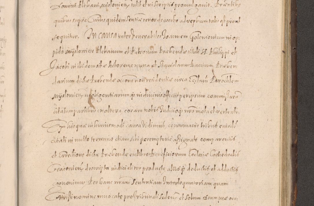 Zdjęcie nr 709 dla obiektu archiwalnego: Acta actorum causarum obligationum institutionum decretorum constitutionum quietationum resignationum cissionum et atiaru obsernationum tam indiciariarum quam extra indiciariarum coram Admodum Reverendo Domino Joanne Zerzynski Canonico Vicario in Spiritualibus et Officiali generali Cracoviensis ad Annum Domini Millesimum Sextentissimum Vigesimum Indictione tertia Pontificatus SSmi D. N. D. Pauli Divina pronidentia Papae V. foeliciter moderni anno ipsins subfelici regimine Diocesis Cracoviensis Illustrissimi ac Reverendissimi D. N. D. Martini Szyszkowski Deigratia Episcopus Cracoviensis Ducis Severiensis in continuantur.