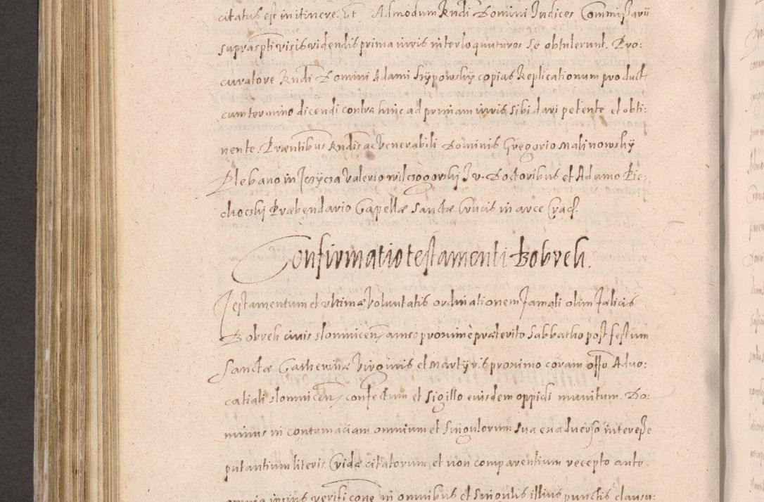 Zdjęcie nr 698 dla obiektu archiwalnego: Acta actorum causarum obligationum institutionum decretorum constitutionum quietationum resignationum cissionum et atiaru obsernationum tam indiciariarum quam extra indiciariarum coram Admodum Reverendo Domino Joanne Zerzynski Canonico Vicario in Spiritualibus et Officiali generali Cracoviensis ad Annum Domini Millesimum Sextentissimum Vigesimum Indictione tertia Pontificatus SSmi D. N. D. Pauli Divina pronidentia Papae V. foeliciter moderni anno ipsins subfelici regimine Diocesis Cracoviensis Illustrissimi ac Reverendissimi D. N. D. Martini Szyszkowski Deigratia Episcopus Cracoviensis Ducis Severiensis in continuantur.