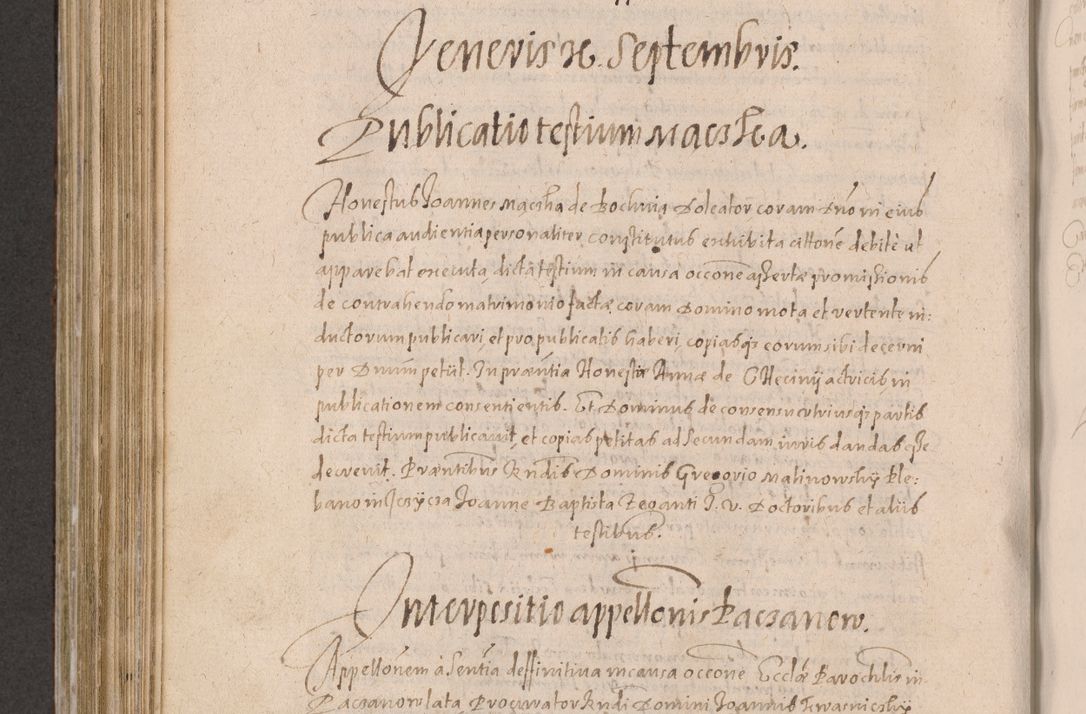 Zdjęcie nr 656 dla obiektu archiwalnego: Acta actorum causarum obligationum institutionum decretorum constitutionum quietationum resignationum cissionum et atiaru obsernationum tam indiciariarum quam extra indiciariarum coram Admodum Reverendo Domino Joanne Zerzynski Canonico Vicario in Spiritualibus et Officiali generali Cracoviensis ad Annum Domini Millesimum Sextentissimum Vigesimum Indictione tertia Pontificatus SSmi D. N. D. Pauli Divina pronidentia Papae V. foeliciter moderni anno ipsins subfelici regimine Diocesis Cracoviensis Illustrissimi ac Reverendissimi D. N. D. Martini Szyszkowski Deigratia Episcopus Cracoviensis Ducis Severiensis in continuantur.