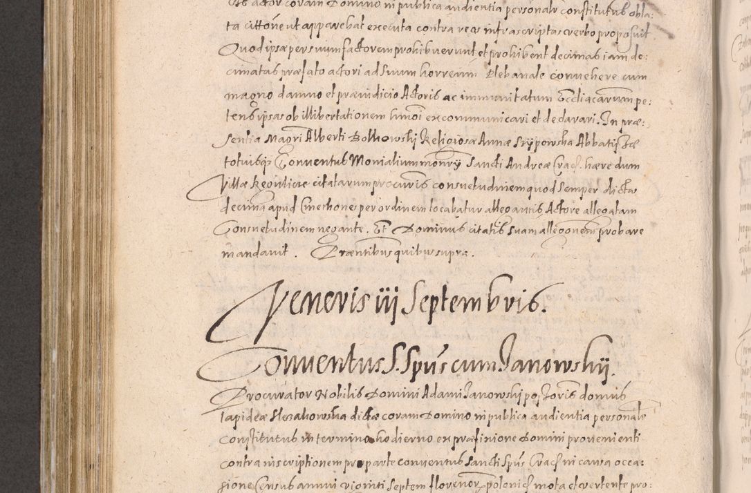 Zdjęcie nr 648 dla obiektu archiwalnego: Acta actorum causarum obligationum institutionum decretorum constitutionum quietationum resignationum cissionum et atiaru obsernationum tam indiciariarum quam extra indiciariarum coram Admodum Reverendo Domino Joanne Zerzynski Canonico Vicario in Spiritualibus et Officiali generali Cracoviensis ad Annum Domini Millesimum Sextentissimum Vigesimum Indictione tertia Pontificatus SSmi D. N. D. Pauli Divina pronidentia Papae V. foeliciter moderni anno ipsins subfelici regimine Diocesis Cracoviensis Illustrissimi ac Reverendissimi D. N. D. Martini Szyszkowski Deigratia Episcopus Cracoviensis Ducis Severiensis in continuantur.