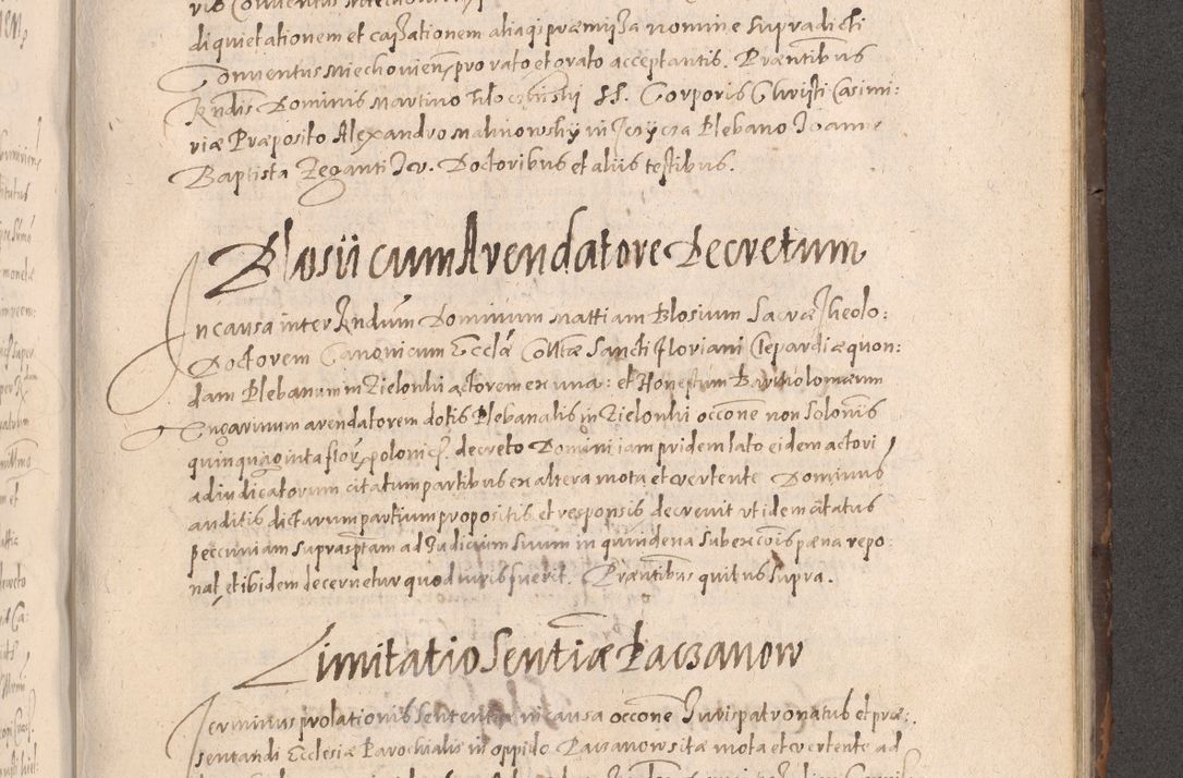 Zdjęcie nr 645 dla obiektu archiwalnego: Acta actorum causarum obligationum institutionum decretorum constitutionum quietationum resignationum cissionum et atiaru obsernationum tam indiciariarum quam extra indiciariarum coram Admodum Reverendo Domino Joanne Zerzynski Canonico Vicario in Spiritualibus et Officiali generali Cracoviensis ad Annum Domini Millesimum Sextentissimum Vigesimum Indictione tertia Pontificatus SSmi D. N. D. Pauli Divina pronidentia Papae V. foeliciter moderni anno ipsins subfelici regimine Diocesis Cracoviensis Illustrissimi ac Reverendissimi D. N. D. Martini Szyszkowski Deigratia Episcopus Cracoviensis Ducis Severiensis in continuantur.