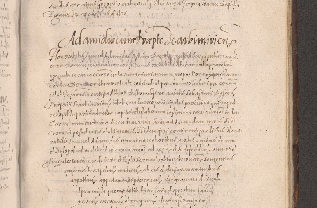 Zdjęcie nr 641 dla obiektu archiwalnego: Acta actorum causarum obligationum institutionum decretorum constitutionum quietationum resignationum cissionum et atiaru obsernationum tam indiciariarum quam extra indiciariarum coram Admodum Reverendo Domino Joanne Zerzynski Canonico Vicario in Spiritualibus et Officiali generali Cracoviensis ad Annum Domini Millesimum Sextentissimum Vigesimum Indictione tertia Pontificatus SSmi D. N. D. Pauli Divina pronidentia Papae V. foeliciter moderni anno ipsins subfelici regimine Diocesis Cracoviensis Illustrissimi ac Reverendissimi D. N. D. Martini Szyszkowski Deigratia Episcopus Cracoviensis Ducis Severiensis in continuantur.