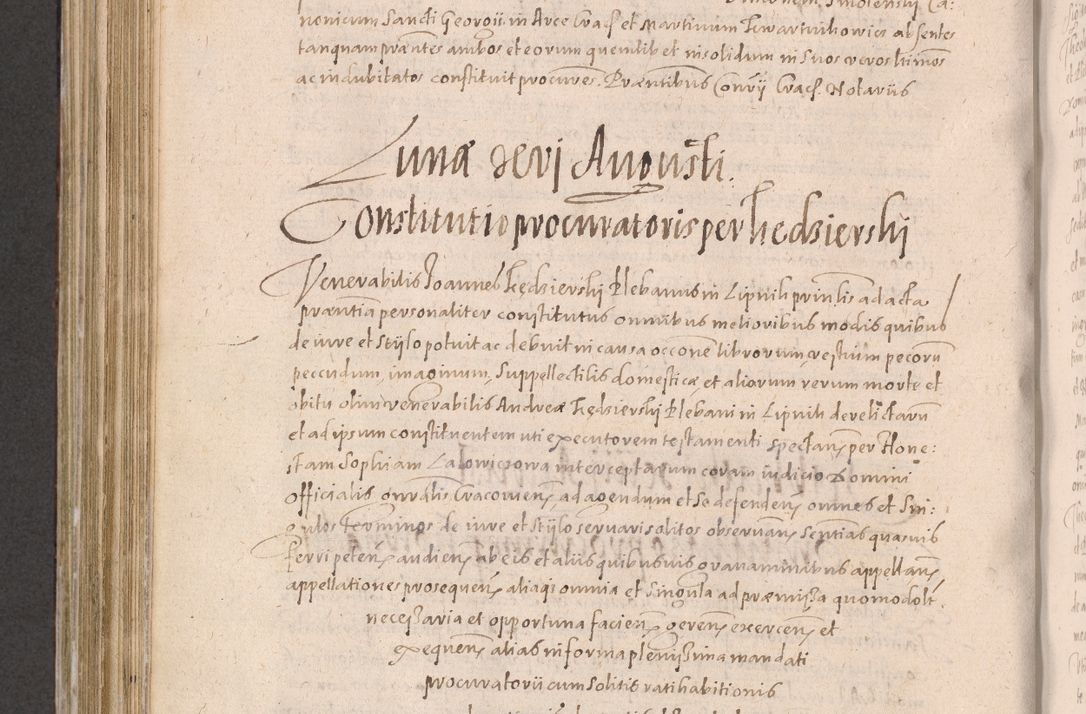 Zdjęcie nr 632 dla obiektu archiwalnego: Acta actorum causarum obligationum institutionum decretorum constitutionum quietationum resignationum cissionum et atiaru obsernationum tam indiciariarum quam extra indiciariarum coram Admodum Reverendo Domino Joanne Zerzynski Canonico Vicario in Spiritualibus et Officiali generali Cracoviensis ad Annum Domini Millesimum Sextentissimum Vigesimum Indictione tertia Pontificatus SSmi D. N. D. Pauli Divina pronidentia Papae V. foeliciter moderni anno ipsins subfelici regimine Diocesis Cracoviensis Illustrissimi ac Reverendissimi D. N. D. Martini Szyszkowski Deigratia Episcopus Cracoviensis Ducis Severiensis in continuantur.