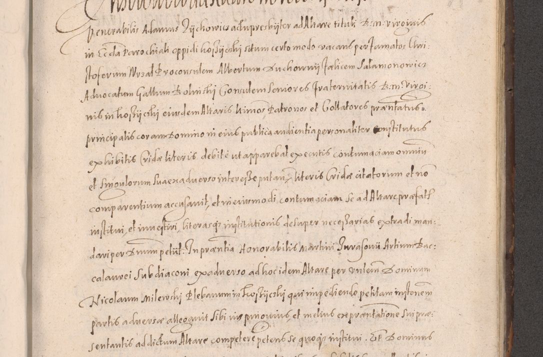 Zdjęcie nr 629 dla obiektu archiwalnego: Acta actorum causarum obligationum institutionum decretorum constitutionum quietationum resignationum cissionum et atiaru obsernationum tam indiciariarum quam extra indiciariarum coram Admodum Reverendo Domino Joanne Zerzynski Canonico Vicario in Spiritualibus et Officiali generali Cracoviensis ad Annum Domini Millesimum Sextentissimum Vigesimum Indictione tertia Pontificatus SSmi D. N. D. Pauli Divina pronidentia Papae V. foeliciter moderni anno ipsins subfelici regimine Diocesis Cracoviensis Illustrissimi ac Reverendissimi D. N. D. Martini Szyszkowski Deigratia Episcopus Cracoviensis Ducis Severiensis in continuantur.