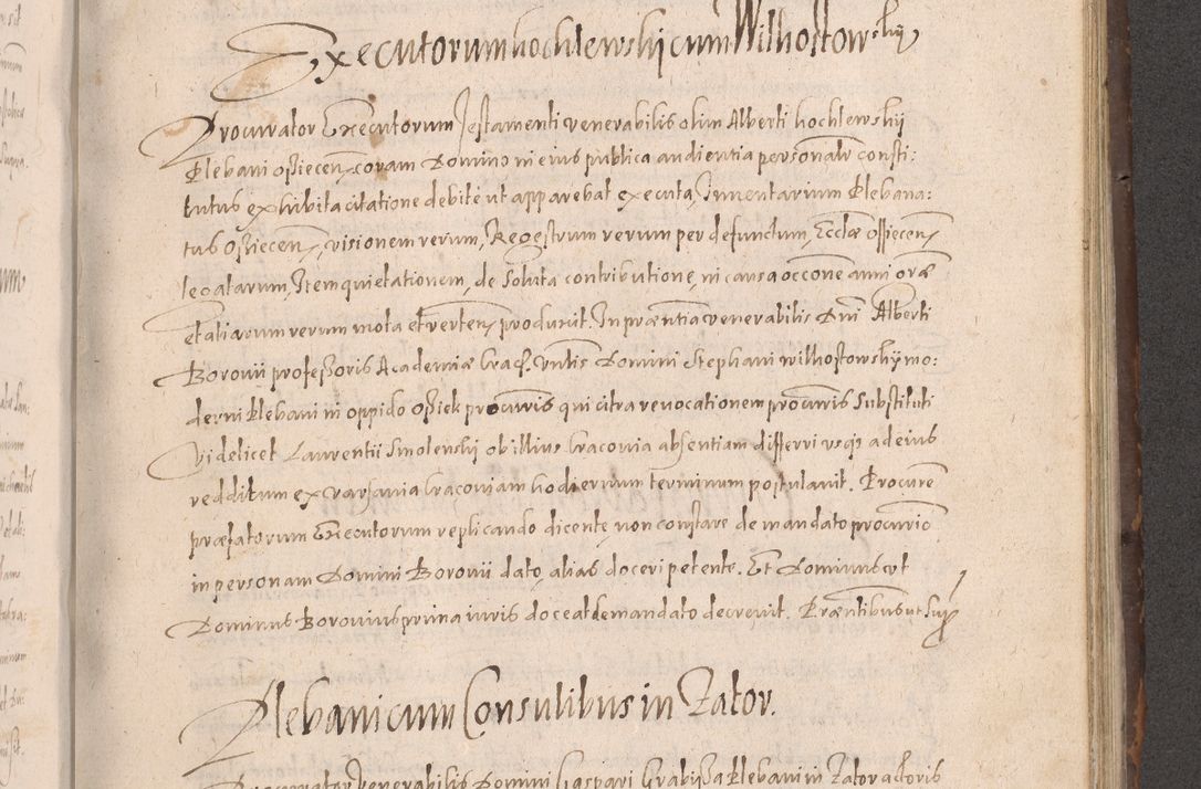 Zdjęcie nr 619 dla obiektu archiwalnego: Acta actorum causarum obligationum institutionum decretorum constitutionum quietationum resignationum cissionum et atiaru obsernationum tam indiciariarum quam extra indiciariarum coram Admodum Reverendo Domino Joanne Zerzynski Canonico Vicario in Spiritualibus et Officiali generali Cracoviensis ad Annum Domini Millesimum Sextentissimum Vigesimum Indictione tertia Pontificatus SSmi D. N. D. Pauli Divina pronidentia Papae V. foeliciter moderni anno ipsins subfelici regimine Diocesis Cracoviensis Illustrissimi ac Reverendissimi D. N. D. Martini Szyszkowski Deigratia Episcopus Cracoviensis Ducis Severiensis in continuantur.