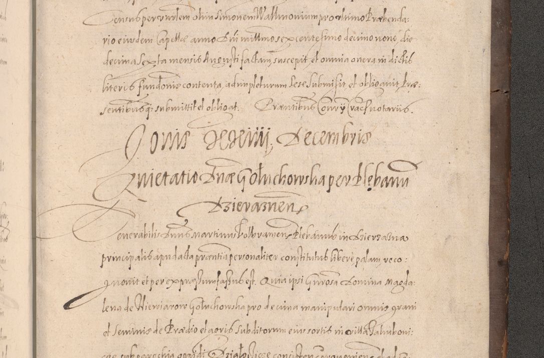 Zdjęcie nr 1019 dla obiektu archiwalnego: Acta actorum causarum obligationum institutionum decretorum constitutionum quietationum resignationum cissionum et atiaru obsernationum tam indiciariarum quam extra indiciariarum coram Admodum Reverendo Domino Joanne Zerzynski Canonico Vicario in Spiritualibus et Officiali generali Cracoviensis ad Annum Domini Millesimum Sextentissimum Vigesimum Indictione tertia Pontificatus SSmi D. N. D. Pauli Divina pronidentia Papae V. foeliciter moderni anno ipsins subfelici regimine Diocesis Cracoviensis Illustrissimi ac Reverendissimi D. N. D. Martini Szyszkowski Deigratia Episcopus Cracoviensis Ducis Severiensis in continuantur.