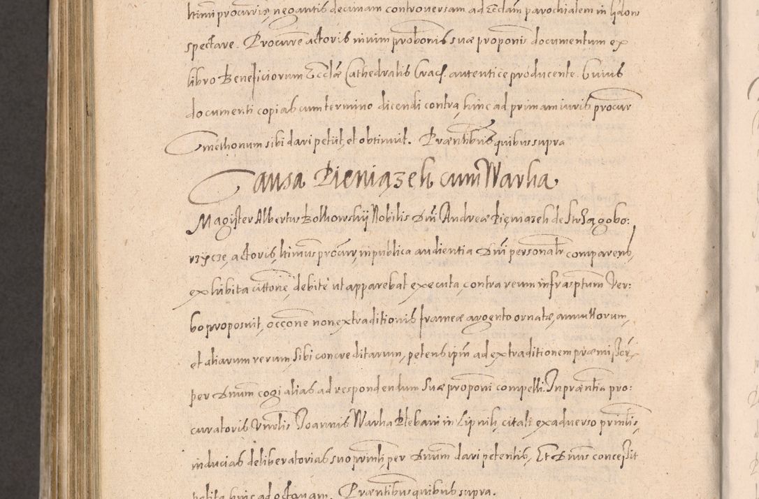 Zdjęcie nr 992 dla obiektu archiwalnego: Acta actorum causarum obligationum institutionum decretorum constitutionum quietationum resignationum cissionum et atiaru obsernationum tam indiciariarum quam extra indiciariarum coram Admodum Reverendo Domino Joanne Zerzynski Canonico Vicario in Spiritualibus et Officiali generali Cracoviensis ad Annum Domini Millesimum Sextentissimum Vigesimum Indictione tertia Pontificatus SSmi D. N. D. Pauli Divina pronidentia Papae V. foeliciter moderni anno ipsins subfelici regimine Diocesis Cracoviensis Illustrissimi ac Reverendissimi D. N. D. Martini Szyszkowski Deigratia Episcopus Cracoviensis Ducis Severiensis in continuantur.