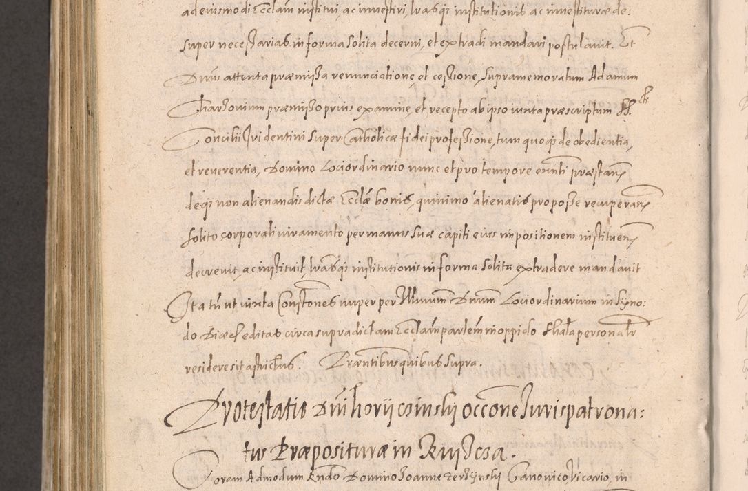 Zdjęcie nr 986 dla obiektu archiwalnego: Acta actorum causarum obligationum institutionum decretorum constitutionum quietationum resignationum cissionum et atiaru obsernationum tam indiciariarum quam extra indiciariarum coram Admodum Reverendo Domino Joanne Zerzynski Canonico Vicario in Spiritualibus et Officiali generali Cracoviensis ad Annum Domini Millesimum Sextentissimum Vigesimum Indictione tertia Pontificatus SSmi D. N. D. Pauli Divina pronidentia Papae V. foeliciter moderni anno ipsins subfelici regimine Diocesis Cracoviensis Illustrissimi ac Reverendissimi D. N. D. Martini Szyszkowski Deigratia Episcopus Cracoviensis Ducis Severiensis in continuantur.