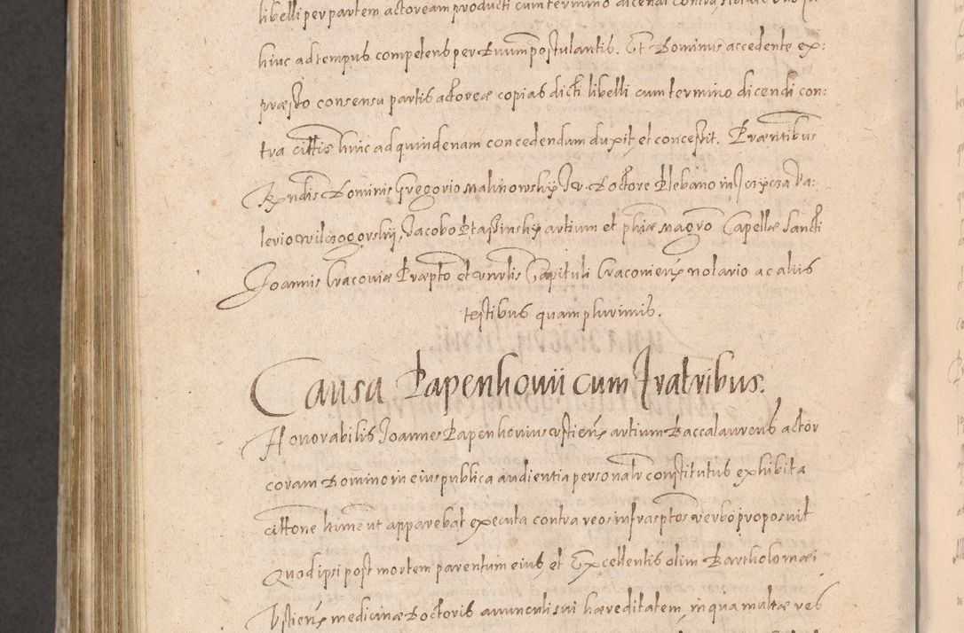 Zdjęcie nr 980 dla obiektu archiwalnego: Acta actorum causarum obligationum institutionum decretorum constitutionum quietationum resignationum cissionum et atiaru obsernationum tam indiciariarum quam extra indiciariarum coram Admodum Reverendo Domino Joanne Zerzynski Canonico Vicario in Spiritualibus et Officiali generali Cracoviensis ad Annum Domini Millesimum Sextentissimum Vigesimum Indictione tertia Pontificatus SSmi D. N. D. Pauli Divina pronidentia Papae V. foeliciter moderni anno ipsins subfelici regimine Diocesis Cracoviensis Illustrissimi ac Reverendissimi D. N. D. Martini Szyszkowski Deigratia Episcopus Cracoviensis Ducis Severiensis in continuantur.