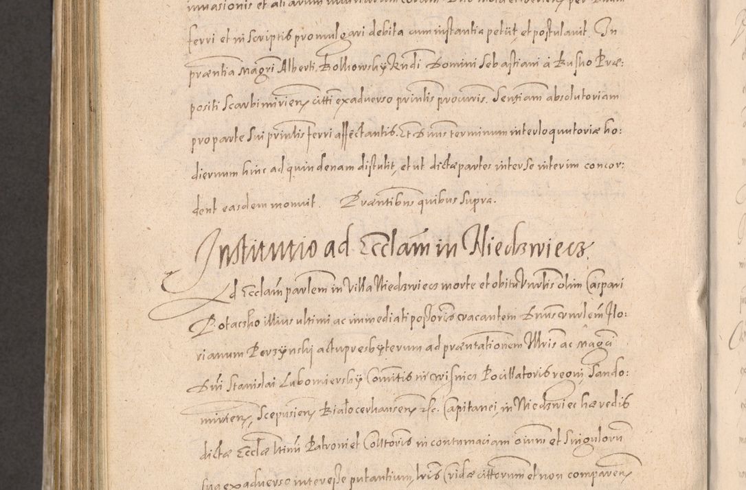 Zdjęcie nr 976 dla obiektu archiwalnego: Acta actorum causarum obligationum institutionum decretorum constitutionum quietationum resignationum cissionum et atiaru obsernationum tam indiciariarum quam extra indiciariarum coram Admodum Reverendo Domino Joanne Zerzynski Canonico Vicario in Spiritualibus et Officiali generali Cracoviensis ad Annum Domini Millesimum Sextentissimum Vigesimum Indictione tertia Pontificatus SSmi D. N. D. Pauli Divina pronidentia Papae V. foeliciter moderni anno ipsins subfelici regimine Diocesis Cracoviensis Illustrissimi ac Reverendissimi D. N. D. Martini Szyszkowski Deigratia Episcopus Cracoviensis Ducis Severiensis in continuantur.