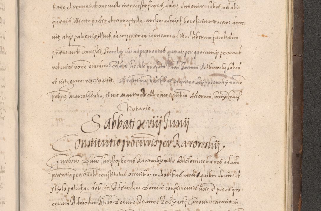 Zdjęcie nr 967 dla obiektu archiwalnego: Acta actorum causarum obligationum institutionum decretorum constitutionum quietationum resignationum cissionum et atiaru obsernationum tam indiciariarum quam extra indiciariarum coram Admodum Reverendo Domino Joanne Zerzynski Canonico Vicario in Spiritualibus et Officiali generali Cracoviensis ad Annum Domini Millesimum Sextentissimum Vigesimum Indictione tertia Pontificatus SSmi D. N. D. Pauli Divina pronidentia Papae V. foeliciter moderni anno ipsins subfelici regimine Diocesis Cracoviensis Illustrissimi ac Reverendissimi D. N. D. Martini Szyszkowski Deigratia Episcopus Cracoviensis Ducis Severiensis in continuantur.