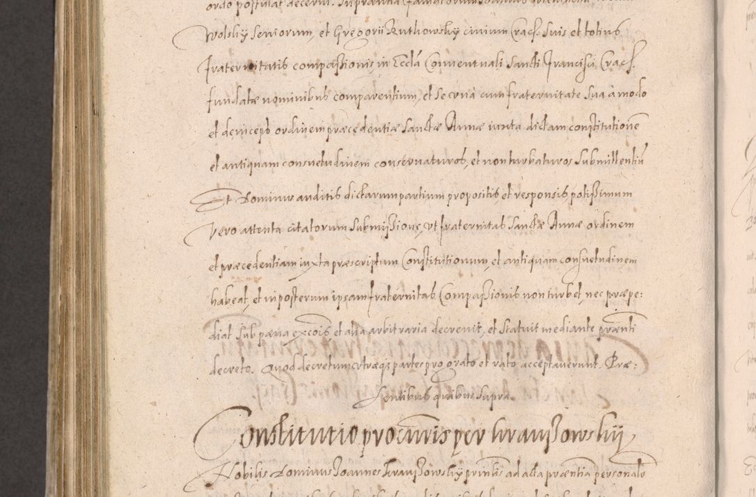 Zdjęcie nr 958 dla obiektu archiwalnego: Acta actorum causarum obligationum institutionum decretorum constitutionum quietationum resignationum cissionum et atiaru obsernationum tam indiciariarum quam extra indiciariarum coram Admodum Reverendo Domino Joanne Zerzynski Canonico Vicario in Spiritualibus et Officiali generali Cracoviensis ad Annum Domini Millesimum Sextentissimum Vigesimum Indictione tertia Pontificatus SSmi D. N. D. Pauli Divina pronidentia Papae V. foeliciter moderni anno ipsins subfelici regimine Diocesis Cracoviensis Illustrissimi ac Reverendissimi D. N. D. Martini Szyszkowski Deigratia Episcopus Cracoviensis Ducis Severiensis in continuantur.