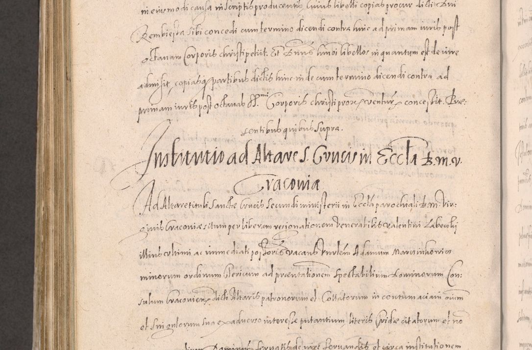 Zdjęcie nr 938 dla obiektu archiwalnego: Acta actorum causarum obligationum institutionum decretorum constitutionum quietationum resignationum cissionum et atiaru obsernationum tam indiciariarum quam extra indiciariarum coram Admodum Reverendo Domino Joanne Zerzynski Canonico Vicario in Spiritualibus et Officiali generali Cracoviensis ad Annum Domini Millesimum Sextentissimum Vigesimum Indictione tertia Pontificatus SSmi D. N. D. Pauli Divina pronidentia Papae V. foeliciter moderni anno ipsins subfelici regimine Diocesis Cracoviensis Illustrissimi ac Reverendissimi D. N. D. Martini Szyszkowski Deigratia Episcopus Cracoviensis Ducis Severiensis in continuantur.