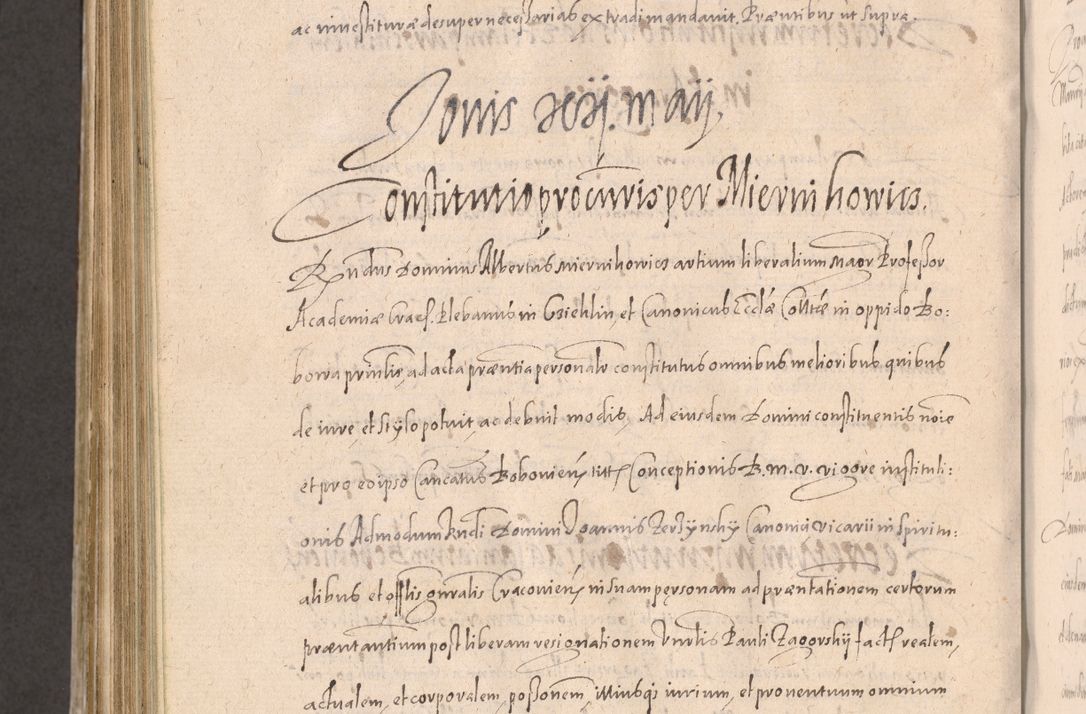 Zdjęcie nr 926 dla obiektu archiwalnego: Acta actorum causarum obligationum institutionum decretorum constitutionum quietationum resignationum cissionum et atiaru obsernationum tam indiciariarum quam extra indiciariarum coram Admodum Reverendo Domino Joanne Zerzynski Canonico Vicario in Spiritualibus et Officiali generali Cracoviensis ad Annum Domini Millesimum Sextentissimum Vigesimum Indictione tertia Pontificatus SSmi D. N. D. Pauli Divina pronidentia Papae V. foeliciter moderni anno ipsins subfelici regimine Diocesis Cracoviensis Illustrissimi ac Reverendissimi D. N. D. Martini Szyszkowski Deigratia Episcopus Cracoviensis Ducis Severiensis in continuantur.