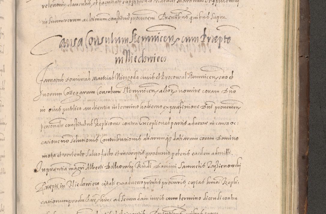 Zdjęcie nr 919 dla obiektu archiwalnego: Acta actorum causarum obligationum institutionum decretorum constitutionum quietationum resignationum cissionum et atiaru obsernationum tam indiciariarum quam extra indiciariarum coram Admodum Reverendo Domino Joanne Zerzynski Canonico Vicario in Spiritualibus et Officiali generali Cracoviensis ad Annum Domini Millesimum Sextentissimum Vigesimum Indictione tertia Pontificatus SSmi D. N. D. Pauli Divina pronidentia Papae V. foeliciter moderni anno ipsins subfelici regimine Diocesis Cracoviensis Illustrissimi ac Reverendissimi D. N. D. Martini Szyszkowski Deigratia Episcopus Cracoviensis Ducis Severiensis in continuantur.
