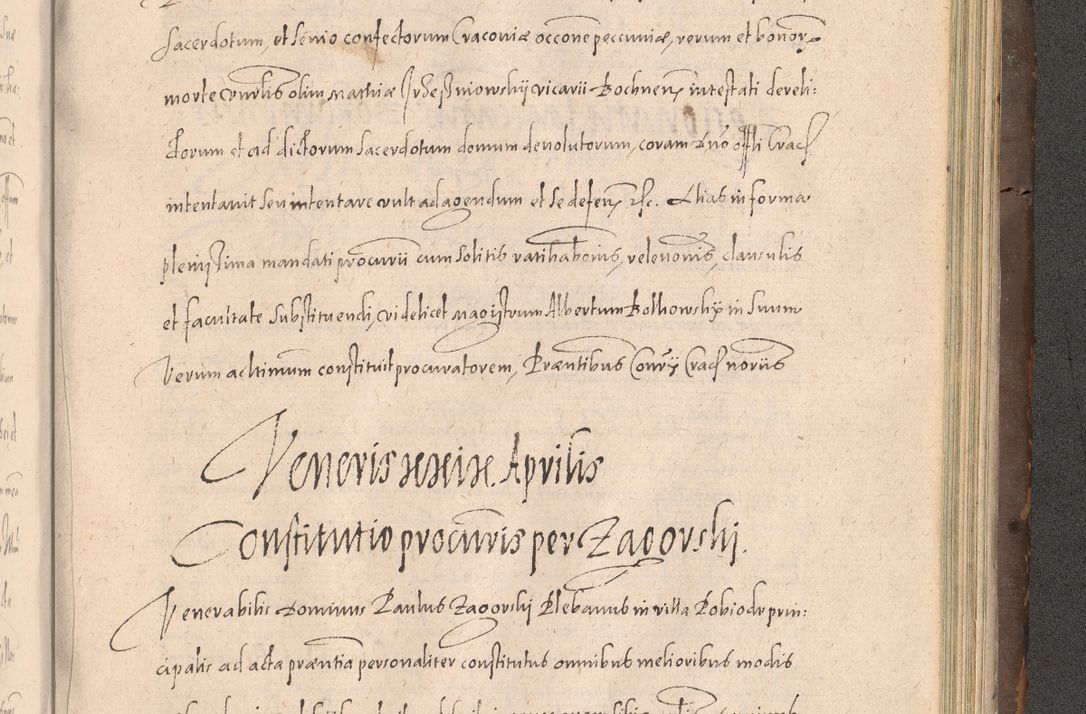 Zdjęcie nr 913 dla obiektu archiwalnego: Acta actorum causarum obligationum institutionum decretorum constitutionum quietationum resignationum cissionum et atiaru obsernationum tam indiciariarum quam extra indiciariarum coram Admodum Reverendo Domino Joanne Zerzynski Canonico Vicario in Spiritualibus et Officiali generali Cracoviensis ad Annum Domini Millesimum Sextentissimum Vigesimum Indictione tertia Pontificatus SSmi D. N. D. Pauli Divina pronidentia Papae V. foeliciter moderni anno ipsins subfelici regimine Diocesis Cracoviensis Illustrissimi ac Reverendissimi D. N. D. Martini Szyszkowski Deigratia Episcopus Cracoviensis Ducis Severiensis in continuantur.