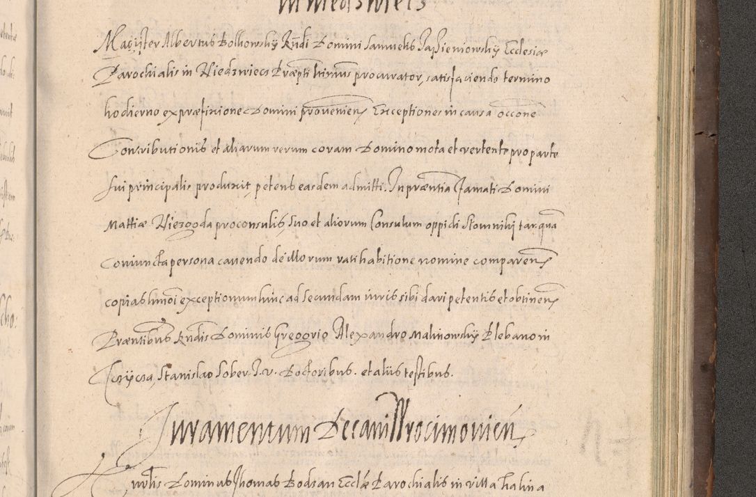 Zdjęcie nr 911 dla obiektu archiwalnego: Acta actorum causarum obligationum institutionum decretorum constitutionum quietationum resignationum cissionum et atiaru obsernationum tam indiciariarum quam extra indiciariarum coram Admodum Reverendo Domino Joanne Zerzynski Canonico Vicario in Spiritualibus et Officiali generali Cracoviensis ad Annum Domini Millesimum Sextentissimum Vigesimum Indictione tertia Pontificatus SSmi D. N. D. Pauli Divina pronidentia Papae V. foeliciter moderni anno ipsins subfelici regimine Diocesis Cracoviensis Illustrissimi ac Reverendissimi D. N. D. Martini Szyszkowski Deigratia Episcopus Cracoviensis Ducis Severiensis in continuantur.