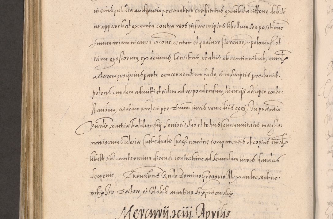 Zdjęcie nr 892 dla obiektu archiwalnego: Acta actorum causarum obligationum institutionum decretorum constitutionum quietationum resignationum cissionum et atiaru obsernationum tam indiciariarum quam extra indiciariarum coram Admodum Reverendo Domino Joanne Zerzynski Canonico Vicario in Spiritualibus et Officiali generali Cracoviensis ad Annum Domini Millesimum Sextentissimum Vigesimum Indictione tertia Pontificatus SSmi D. N. D. Pauli Divina pronidentia Papae V. foeliciter moderni anno ipsins subfelici regimine Diocesis Cracoviensis Illustrissimi ac Reverendissimi D. N. D. Martini Szyszkowski Deigratia Episcopus Cracoviensis Ducis Severiensis in continuantur.