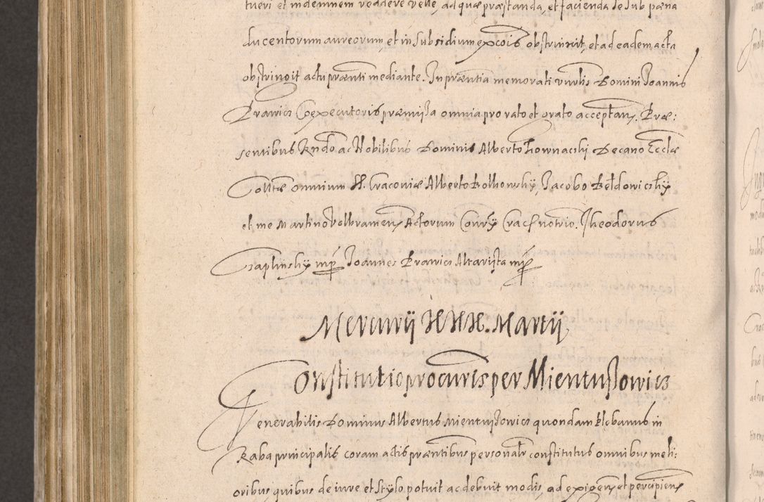 Zdjęcie nr 874 dla obiektu archiwalnego: Acta actorum causarum obligationum institutionum decretorum constitutionum quietationum resignationum cissionum et atiaru obsernationum tam indiciariarum quam extra indiciariarum coram Admodum Reverendo Domino Joanne Zerzynski Canonico Vicario in Spiritualibus et Officiali generali Cracoviensis ad Annum Domini Millesimum Sextentissimum Vigesimum Indictione tertia Pontificatus SSmi D. N. D. Pauli Divina pronidentia Papae V. foeliciter moderni anno ipsins subfelici regimine Diocesis Cracoviensis Illustrissimi ac Reverendissimi D. N. D. Martini Szyszkowski Deigratia Episcopus Cracoviensis Ducis Severiensis in continuantur.