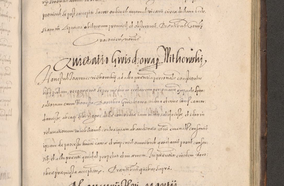 Zdjęcie nr 857 dla obiektu archiwalnego: Acta actorum causarum obligationum institutionum decretorum constitutionum quietationum resignationum cissionum et atiaru obsernationum tam indiciariarum quam extra indiciariarum coram Admodum Reverendo Domino Joanne Zerzynski Canonico Vicario in Spiritualibus et Officiali generali Cracoviensis ad Annum Domini Millesimum Sextentissimum Vigesimum Indictione tertia Pontificatus SSmi D. N. D. Pauli Divina pronidentia Papae V. foeliciter moderni anno ipsins subfelici regimine Diocesis Cracoviensis Illustrissimi ac Reverendissimi D. N. D. Martini Szyszkowski Deigratia Episcopus Cracoviensis Ducis Severiensis in continuantur.