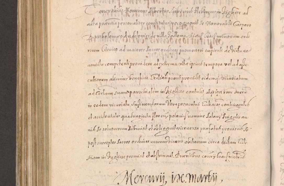 Zdjęcie nr 838 dla obiektu archiwalnego: Acta actorum causarum obligationum institutionum decretorum constitutionum quietationum resignationum cissionum et atiaru obsernationum tam indiciariarum quam extra indiciariarum coram Admodum Reverendo Domino Joanne Zerzynski Canonico Vicario in Spiritualibus et Officiali generali Cracoviensis ad Annum Domini Millesimum Sextentissimum Vigesimum Indictione tertia Pontificatus SSmi D. N. D. Pauli Divina pronidentia Papae V. foeliciter moderni anno ipsins subfelici regimine Diocesis Cracoviensis Illustrissimi ac Reverendissimi D. N. D. Martini Szyszkowski Deigratia Episcopus Cracoviensis Ducis Severiensis in continuantur.