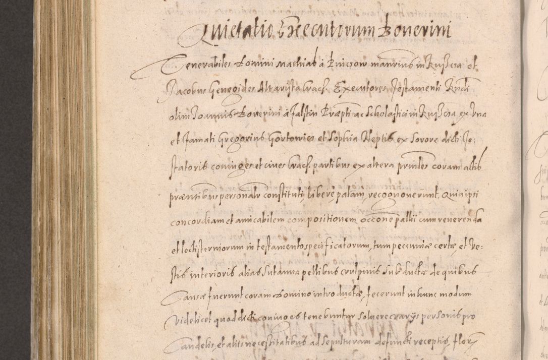Zdjęcie nr 836 dla obiektu archiwalnego: Acta actorum causarum obligationum institutionum decretorum constitutionum quietationum resignationum cissionum et atiaru obsernationum tam indiciariarum quam extra indiciariarum coram Admodum Reverendo Domino Joanne Zerzynski Canonico Vicario in Spiritualibus et Officiali generali Cracoviensis ad Annum Domini Millesimum Sextentissimum Vigesimum Indictione tertia Pontificatus SSmi D. N. D. Pauli Divina pronidentia Papae V. foeliciter moderni anno ipsins subfelici regimine Diocesis Cracoviensis Illustrissimi ac Reverendissimi D. N. D. Martini Szyszkowski Deigratia Episcopus Cracoviensis Ducis Severiensis in continuantur.