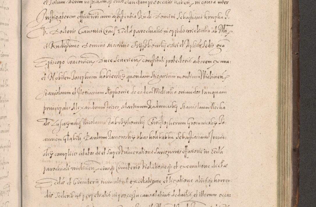 Zdjęcie nr 805 dla obiektu archiwalnego: Acta actorum causarum obligationum institutionum decretorum constitutionum quietationum resignationum cissionum et atiaru obsernationum tam indiciariarum quam extra indiciariarum coram Admodum Reverendo Domino Joanne Zerzynski Canonico Vicario in Spiritualibus et Officiali generali Cracoviensis ad Annum Domini Millesimum Sextentissimum Vigesimum Indictione tertia Pontificatus SSmi D. N. D. Pauli Divina pronidentia Papae V. foeliciter moderni anno ipsins subfelici regimine Diocesis Cracoviensis Illustrissimi ac Reverendissimi D. N. D. Martini Szyszkowski Deigratia Episcopus Cracoviensis Ducis Severiensis in continuantur.