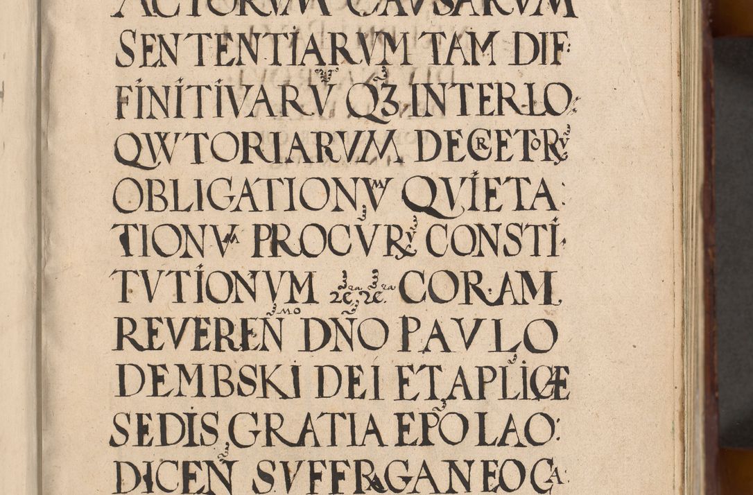 Zdjęcie nr 5 dla obiektu archiwalnego: Acta actorum causarum sententiarum tam diffinitiuarum quam interloquutorisrum decretorum obligationum quietationum procuratorum constitutionum etc. etc. coram Reverendo Domino Paulo Dembski Dei et Apostolice Sedis Gratia Episcopalo Dicensis Suffraganeo Canonico Vicario in Spiritualibus et Officiali Generali Cracoviensis ad Annum Domini Millesimum Sexcentesimum Undecimum cuius indictio octava pontificatus Sanctissimi Domini Nostri Domini Pauli Divina Providentia Papae Vti foeliciter continuantur