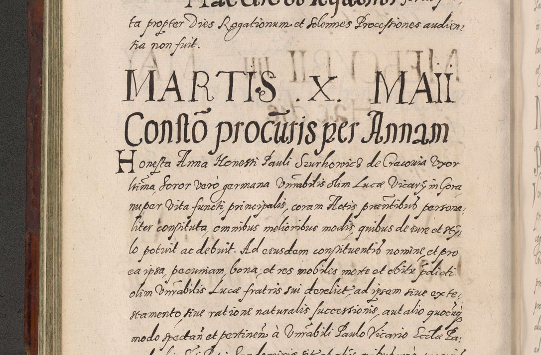 Zdjęcie nr 204 dla obiektu archiwalnego: Acta actorum causarum sententiarum tam diffinitiuarum quam interloquutorisrum decretorum obligationum quietationum procuratorum constitutionum etc. etc. coram Reverendo Domino Paulo Dembski Dei et Apostolice Sedis Gratia Episcopalo Dicensis Suffraganeo Canonico Vicario in Spiritualibus et Officiali Generali Cracoviensis ad Annum Domini Millesimum Sexcentesimum Undecimum cuius indictio octava pontificatus Sanctissimi Domini Nostri Domini Pauli Divina Providentia Papae Vti foeliciter continuantur
