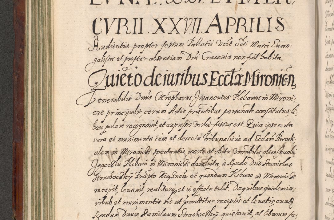 Zdjęcie nr 180 dla obiektu archiwalnego: Acta actorum causarum sententiarum tam diffinitiuarum quam interloquutorisrum decretorum obligationum quietationum procuratorum constitutionum etc. etc. coram Reverendo Domino Paulo Dembski Dei et Apostolice Sedis Gratia Episcopalo Dicensis Suffraganeo Canonico Vicario in Spiritualibus et Officiali Generali Cracoviensis ad Annum Domini Millesimum Sexcentesimum Undecimum cuius indictio octava pontificatus Sanctissimi Domini Nostri Domini Pauli Divina Providentia Papae Vti foeliciter continuantur