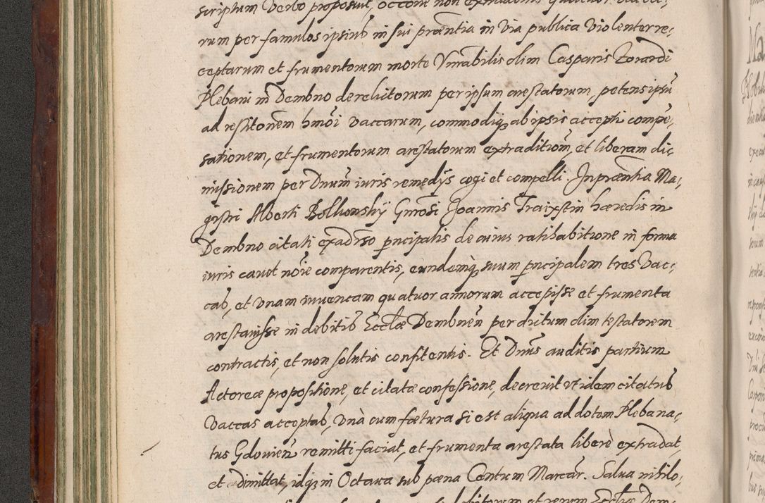 Zdjęcie nr 154 dla obiektu archiwalnego: Acta actorum causarum sententiarum tam diffinitiuarum quam interloquutorisrum decretorum obligationum quietationum procuratorum constitutionum etc. etc. coram Reverendo Domino Paulo Dembski Dei et Apostolice Sedis Gratia Episcopalo Dicensis Suffraganeo Canonico Vicario in Spiritualibus et Officiali Generali Cracoviensis ad Annum Domini Millesimum Sexcentesimum Undecimum cuius indictio octava pontificatus Sanctissimi Domini Nostri Domini Pauli Divina Providentia Papae Vti foeliciter continuantur