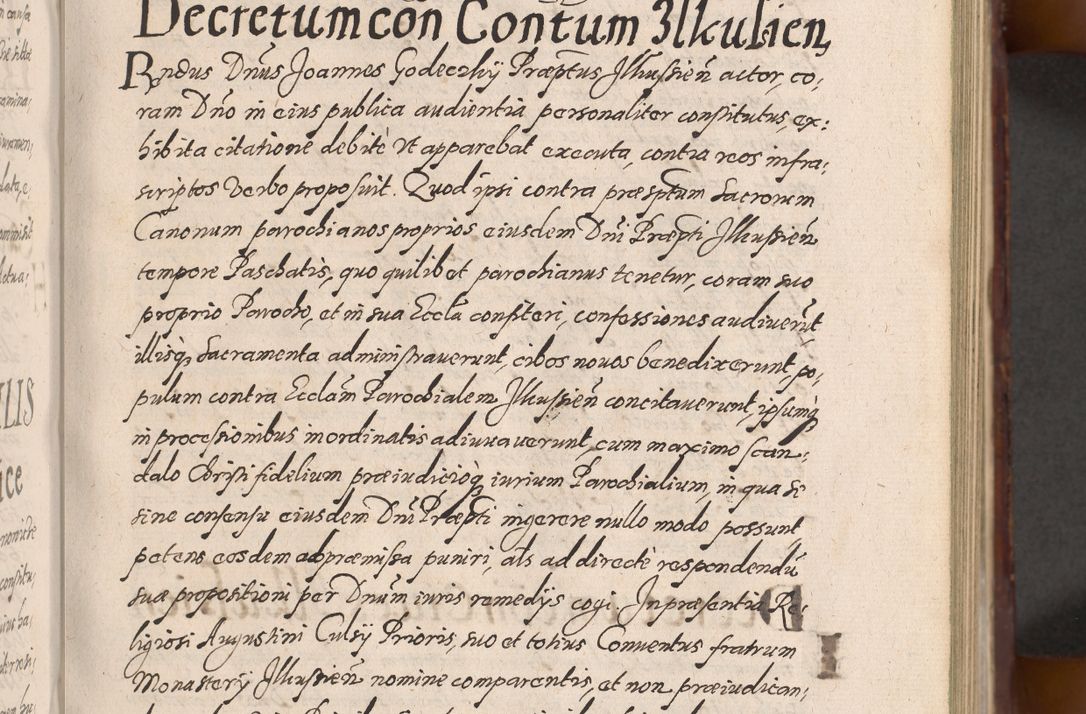 Zdjęcie nr 143 dla obiektu archiwalnego: Acta actorum causarum sententiarum tam diffinitiuarum quam interloquutorisrum decretorum obligationum quietationum procuratorum constitutionum etc. etc. coram Reverendo Domino Paulo Dembski Dei et Apostolice Sedis Gratia Episcopalo Dicensis Suffraganeo Canonico Vicario in Spiritualibus et Officiali Generali Cracoviensis ad Annum Domini Millesimum Sexcentesimum Undecimum cuius indictio octava pontificatus Sanctissimi Domini Nostri Domini Pauli Divina Providentia Papae Vti foeliciter continuantur