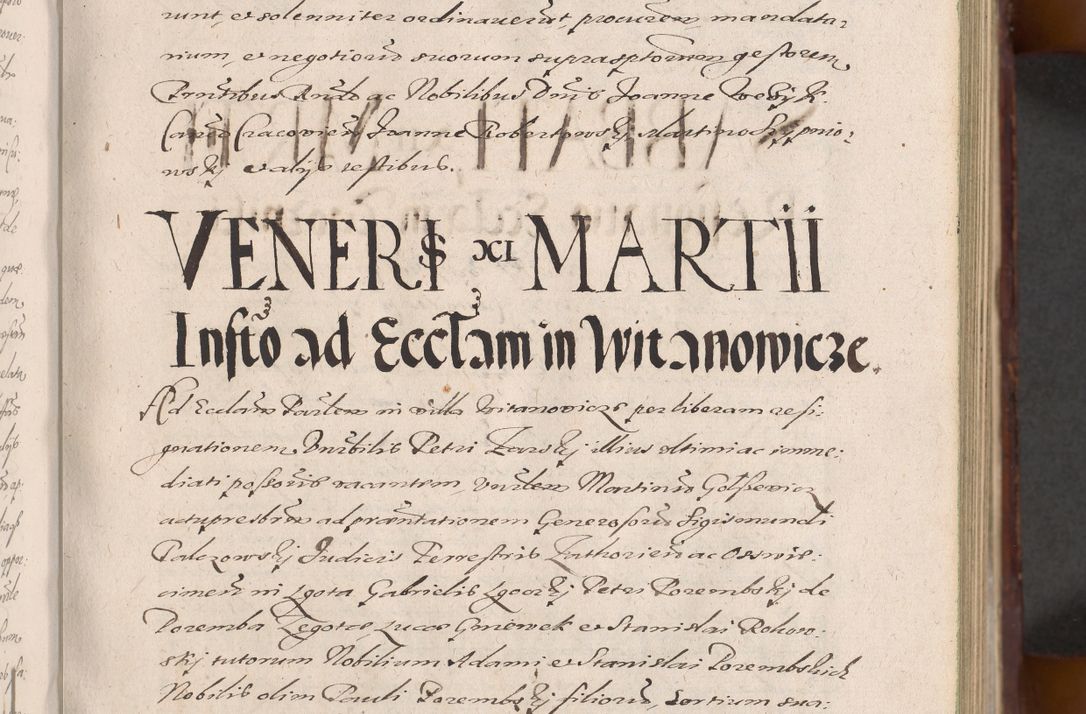 Zdjęcie nr 105 dla obiektu archiwalnego: Acta actorum causarum sententiarum tam diffinitiuarum quam interloquutorisrum decretorum obligationum quietationum procuratorum constitutionum etc. etc. coram Reverendo Domino Paulo Dembski Dei et Apostolice Sedis Gratia Episcopalo Dicensis Suffraganeo Canonico Vicario in Spiritualibus et Officiali Generali Cracoviensis ad Annum Domini Millesimum Sexcentesimum Undecimum cuius indictio octava pontificatus Sanctissimi Domini Nostri Domini Pauli Divina Providentia Papae Vti foeliciter continuantur