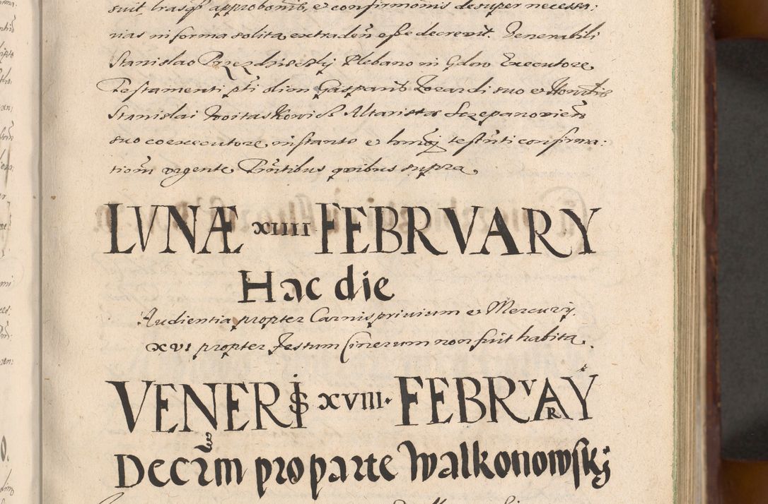 Zdjęcie nr 75 dla obiektu archiwalnego: Acta actorum causarum sententiarum tam diffinitiuarum quam interloquutorisrum decretorum obligationum quietationum procuratorum constitutionum etc. etc. coram Reverendo Domino Paulo Dembski Dei et Apostolice Sedis Gratia Episcopalo Dicensis Suffraganeo Canonico Vicario in Spiritualibus et Officiali Generali Cracoviensis ad Annum Domini Millesimum Sexcentesimum Undecimum cuius indictio octava pontificatus Sanctissimi Domini Nostri Domini Pauli Divina Providentia Papae Vti foeliciter continuantur
