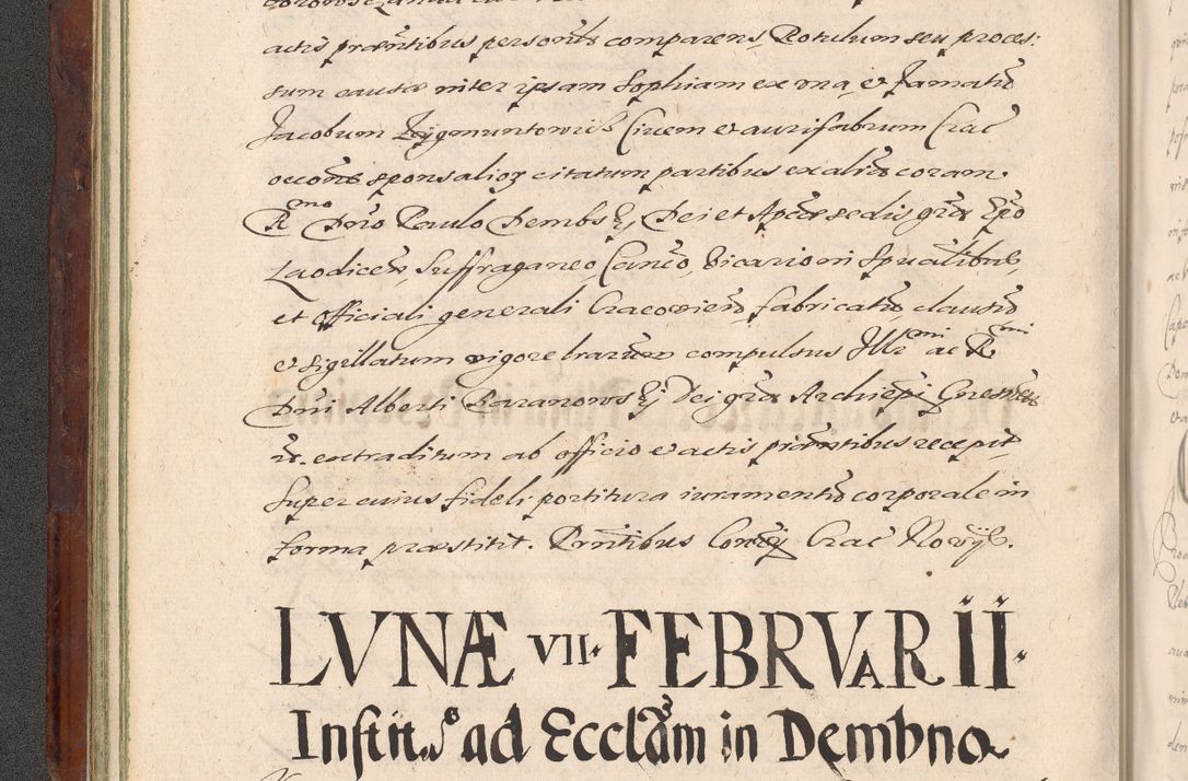 Zdjęcie nr 68 dla obiektu archiwalnego: Acta actorum causarum sententiarum tam diffinitiuarum quam interloquutorisrum decretorum obligationum quietationum procuratorum constitutionum etc. etc. coram Reverendo Domino Paulo Dembski Dei et Apostolice Sedis Gratia Episcopalo Dicensis Suffraganeo Canonico Vicario in Spiritualibus et Officiali Generali Cracoviensis ad Annum Domini Millesimum Sexcentesimum Undecimum cuius indictio octava pontificatus Sanctissimi Domini Nostri Domini Pauli Divina Providentia Papae Vti foeliciter continuantur