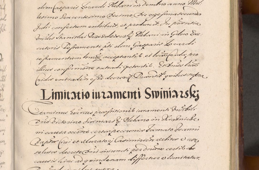 Zdjęcie nr 63 dla obiektu archiwalnego: Acta actorum causarum sententiarum tam diffinitiuarum quam interloquutorisrum decretorum obligationum quietationum procuratorum constitutionum etc. etc. coram Reverendo Domino Paulo Dembski Dei et Apostolice Sedis Gratia Episcopalo Dicensis Suffraganeo Canonico Vicario in Spiritualibus et Officiali Generali Cracoviensis ad Annum Domini Millesimum Sexcentesimum Undecimum cuius indictio octava pontificatus Sanctissimi Domini Nostri Domini Pauli Divina Providentia Papae Vti foeliciter continuantur