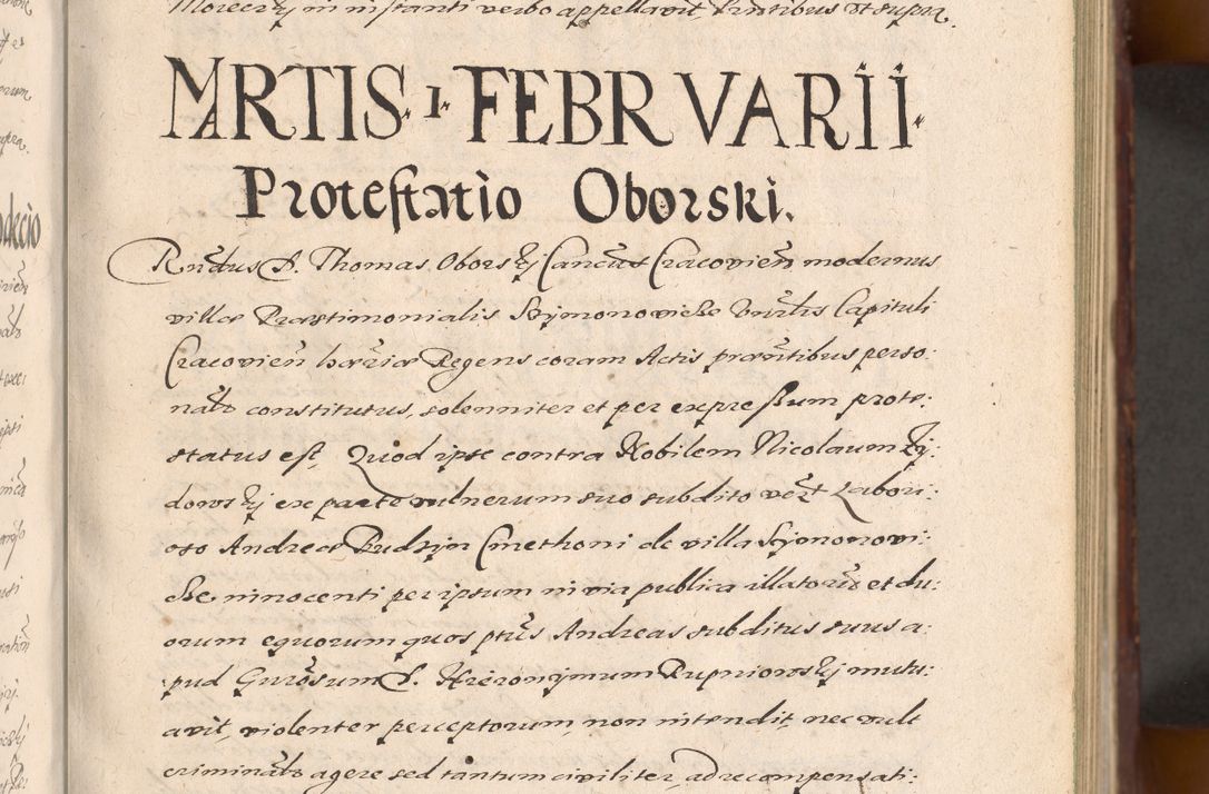 Zdjęcie nr 59 dla obiektu archiwalnego: Acta actorum causarum sententiarum tam diffinitiuarum quam interloquutorisrum decretorum obligationum quietationum procuratorum constitutionum etc. etc. coram Reverendo Domino Paulo Dembski Dei et Apostolice Sedis Gratia Episcopalo Dicensis Suffraganeo Canonico Vicario in Spiritualibus et Officiali Generali Cracoviensis ad Annum Domini Millesimum Sexcentesimum Undecimum cuius indictio octava pontificatus Sanctissimi Domini Nostri Domini Pauli Divina Providentia Papae Vti foeliciter continuantur